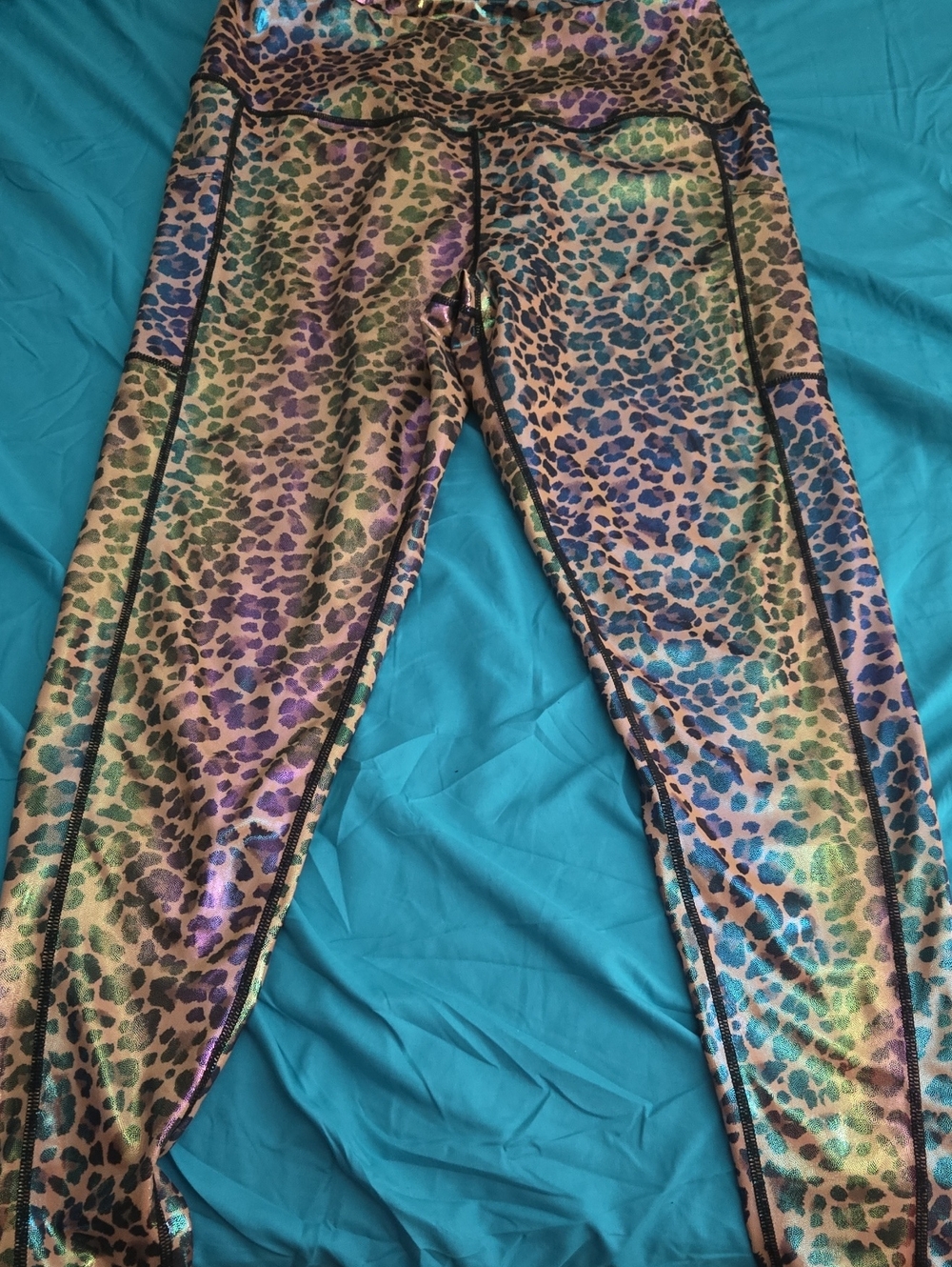 Love Her Iridescent Leopard Print Leggings - Multicolor